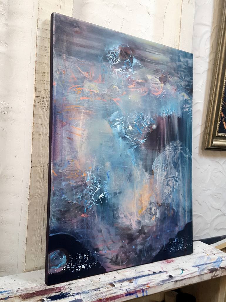 Original Abstract Outer Space Painting by Kloska Ovidiu