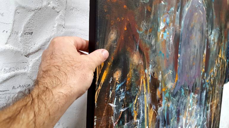 Original Expressionism People Painting by Kloska Ovidiu