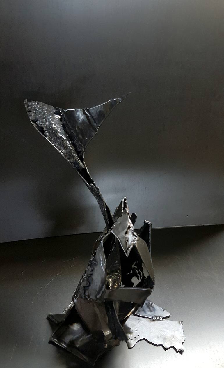 THE GENESIS OF A FLIGHT WELDED IRON SCULPTURE BRUTALISM ONIRISM DECONTRUCTIVISM BY ROMANIAN MASTER OVIDIU KLOSKA - Print