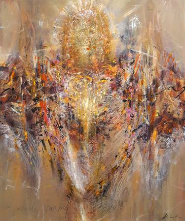 VERY LARGE LIGHT ANGEL SPIRITUAL METAPHYSIC ONEIRC PAINTING BY ARTIST O KLOSKA thumb