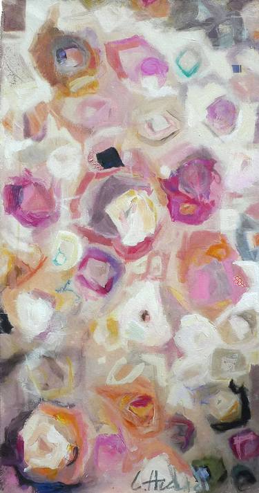 Original Abstract Expressionism Floral Paintings by Lisa Haddad