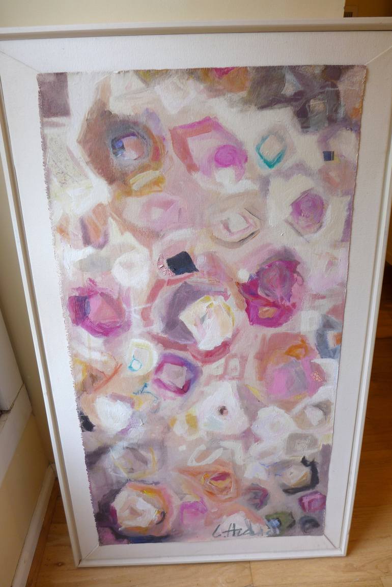 Original Abstract Expressionism Floral Painting by Lisa Haddad