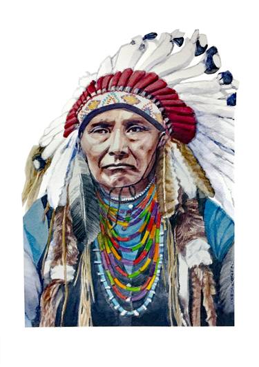 Watercolor of Native American Chief Joseph thumb