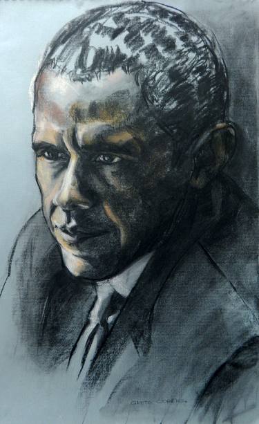Charcoal Portrait of President Obama thumb