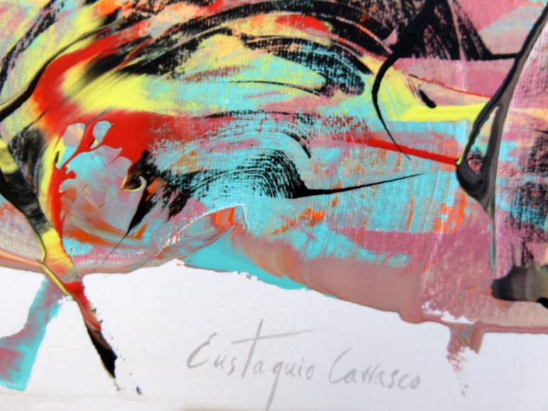 Original Abstract Expressionism Abstract Painting by Eustaquio Carrasco
