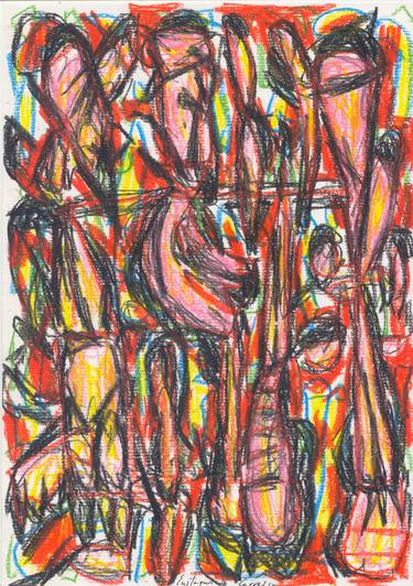 Original Abstract Expressionism Abstract Drawings by Eustaquio Carrasco