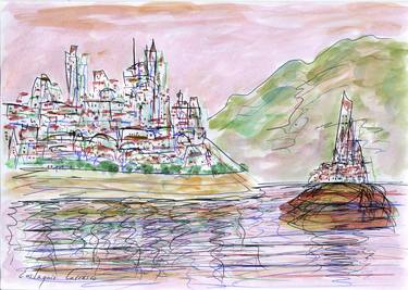 City on the promontory and small island thumb
