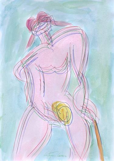 Original Nude Drawings by Eustaquio Carrasco