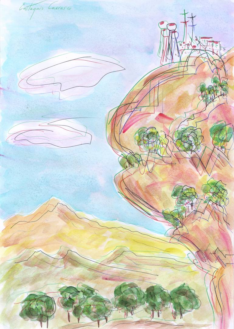 Print of Figurative Landscape Drawings by Eustaquio Carrasco