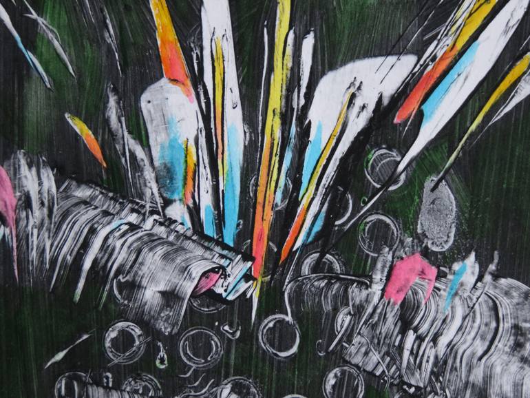 Original Abstract Expressionism Abstract Painting by Eustaquio Carrasco