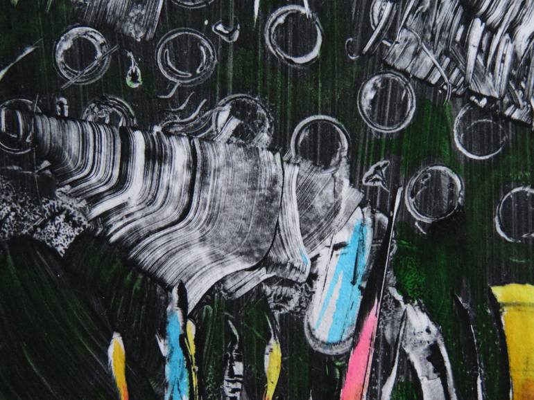 Original Abstract Expressionism Abstract Painting by Eustaquio Carrasco