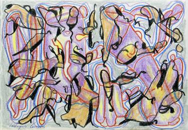 Original Abstract Expressionism Abstract Drawings by Eustaquio Carrasco