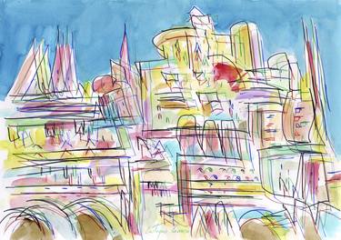 Print of Expressionism Cities Paintings by Eustaquio Carrasco