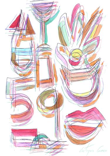 Original Abstract Drawings by Eustaquio Carrasco