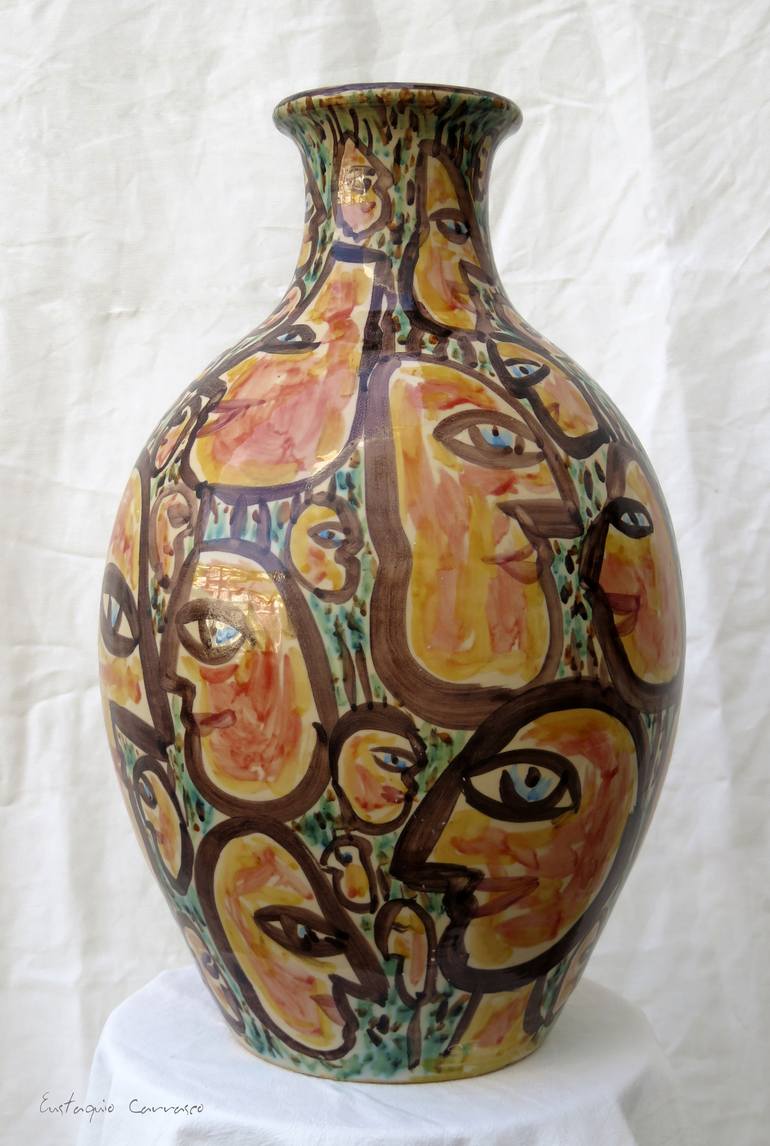 Ceramic piece: "The faces in profile" - Print