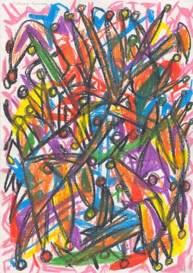 Original Abstract Expressionism Abstract Drawings by Eustaquio Carrasco