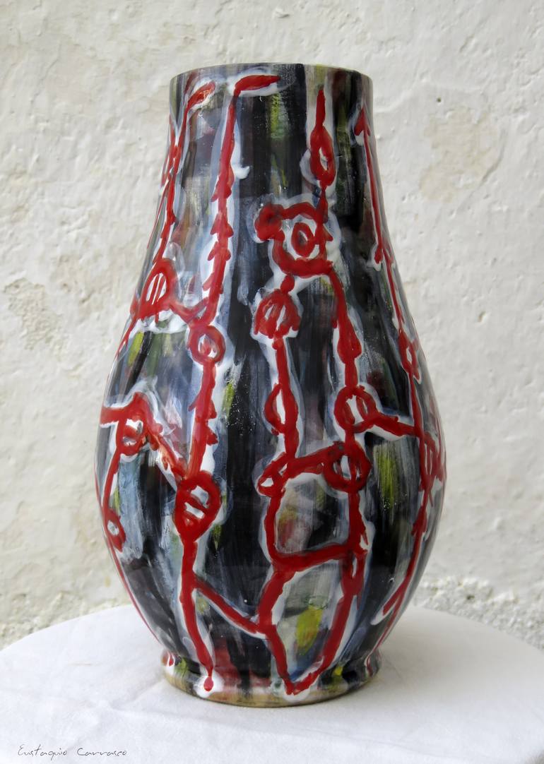 Piece of pottery: "The red links" - Print