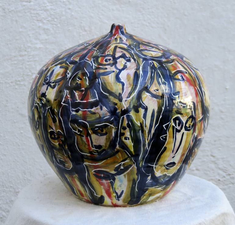 Original Expressionism Portrait Sculpture by Eustaquio Carrasco