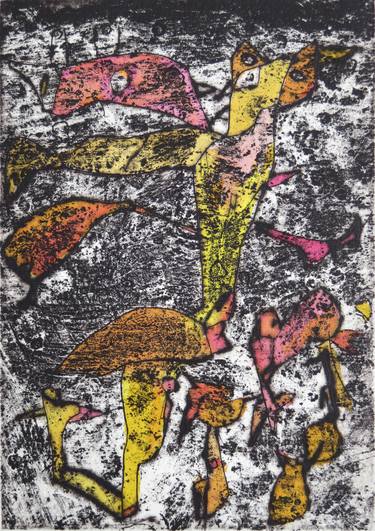 Original Abstract Expressionism Abstract Printmaking by Eustaquio Carrasco