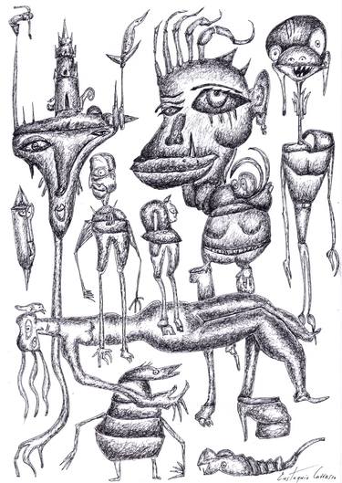 Original Surrealism Fantasy Drawings by Eustaquio Carrasco