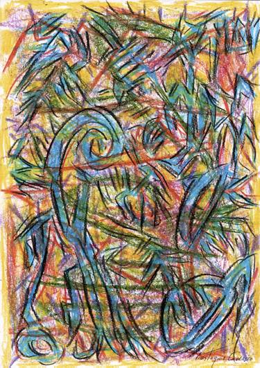 Original Abstract Expressionism Abstract Drawings by Eustaquio Carrasco