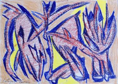 Original Abstract Expressionism Abstract Drawings by Eustaquio Carrasco