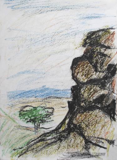 Rocks, tree and highlands of background thumb