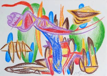 Original Abstract Expressionism Abstract Drawings by Eustaquio Carrasco