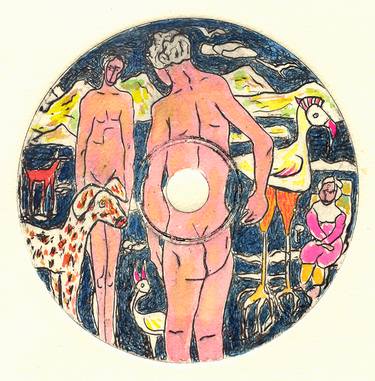 Original Expressionism Nude Printmaking by Eustaquio Carrasco