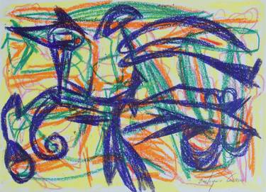 Original Abstract Expressionism Abstract Drawings by Eustaquio Carrasco