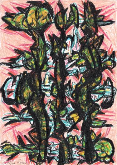 Original Abstract Expressionism Abstract Drawings by Eustaquio Carrasco