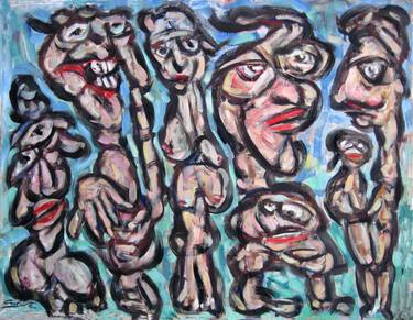 Original Expressionism People Paintings by Eustaquio Carrasco