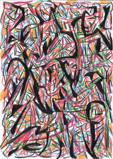 Original Abstract Expressionism Abstract Drawings by Eustaquio Carrasco