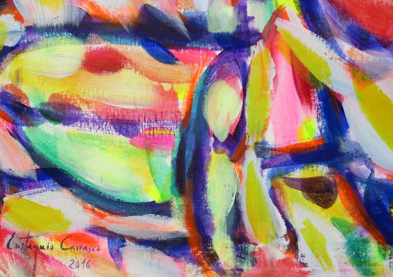 Original Abstract Expressionism Abstract Painting by Eustaquio Carrasco