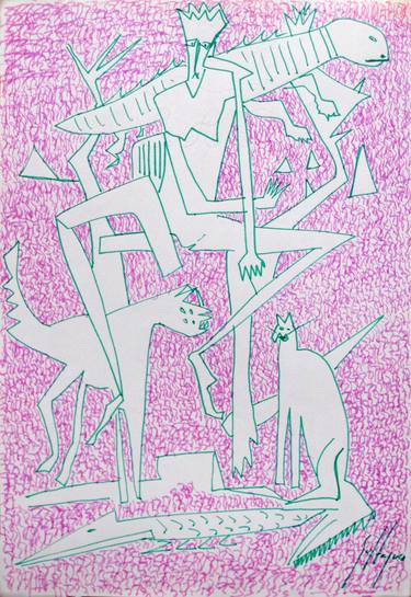 Original Expressionism Animal Drawings by Eustaquio Carrasco