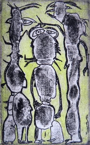 Original Expressionism People Printmaking by Eustaquio Carrasco