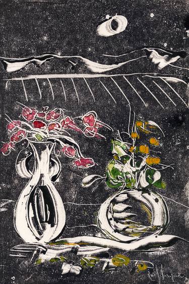 Print of Expressionism Floral Printmaking by Eustaquio Carrasco