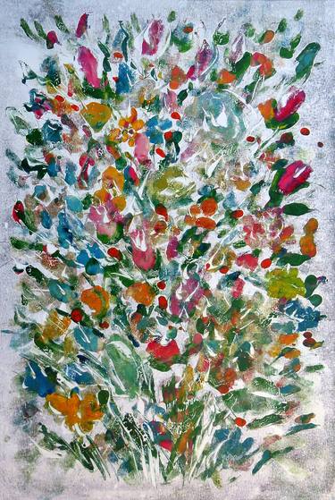 Print of Expressionism Floral Paintings by Eustaquio Carrasco