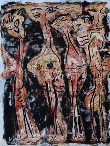 Original Expressionism People Paintings by Eustaquio Carrasco