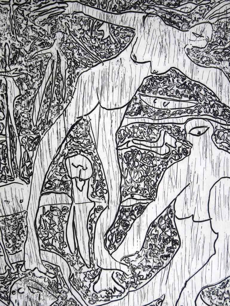 Original Expressionism People Printmaking by Eustaquio Carrasco