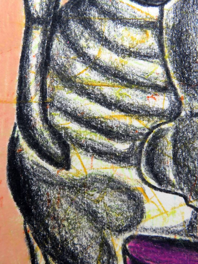 Original Expressionism People Drawing by Eustaquio Carrasco