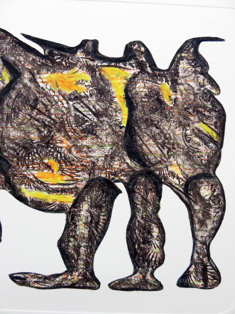 Original Expressionism Animal Drawing by Eustaquio Carrasco