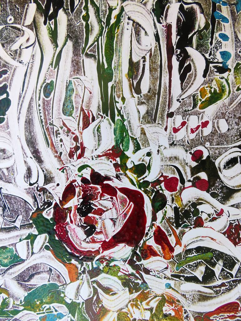 Original Expressionism Floral Painting by Eustaquio Carrasco