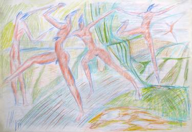 Original Expressionism Nude Drawings by Eustaquio Carrasco