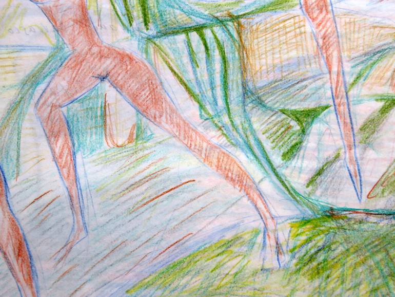 Original Expressionism Nude Drawing by Eustaquio Carrasco
