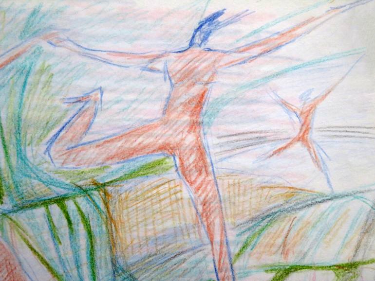Original Expressionism Nude Drawing by Eustaquio Carrasco