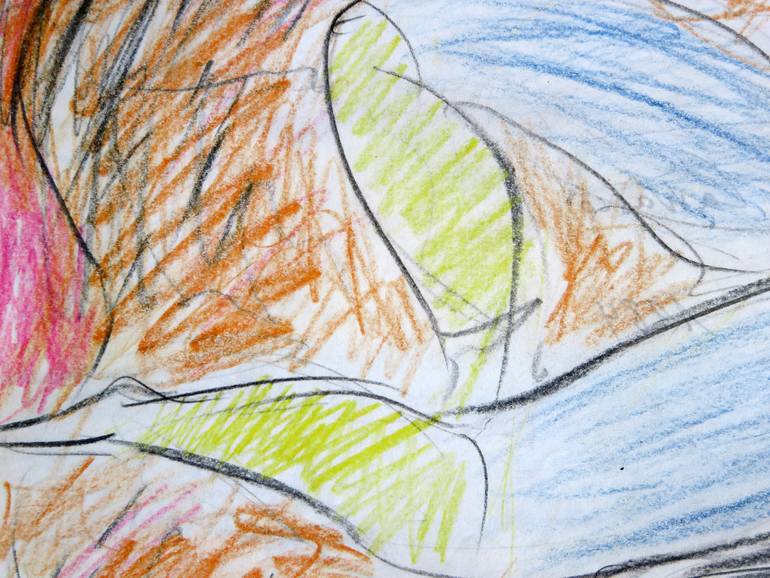 Original Expressionism People Drawing by Eustaquio Carrasco