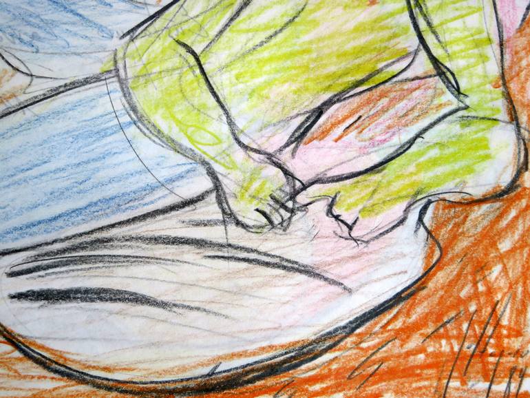 Original Expressionism People Drawing by Eustaquio Carrasco