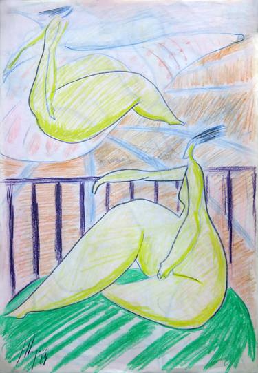 Original Expressionism Nude Drawings by Eustaquio Carrasco