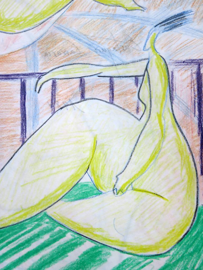 Original Expressionism Nude Drawing by Eustaquio Carrasco